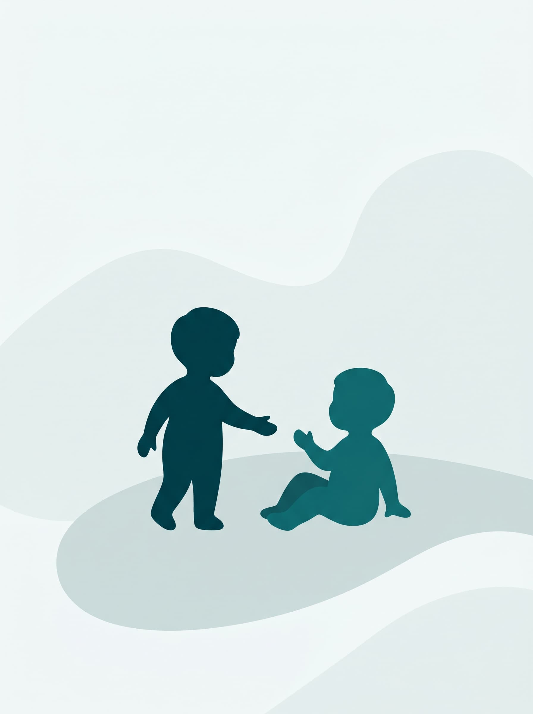 A hero reaching a hand to a child sitting apart